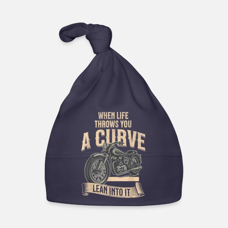 Curve Ahead Lean Into It Motorcycle Organic Baby Cap