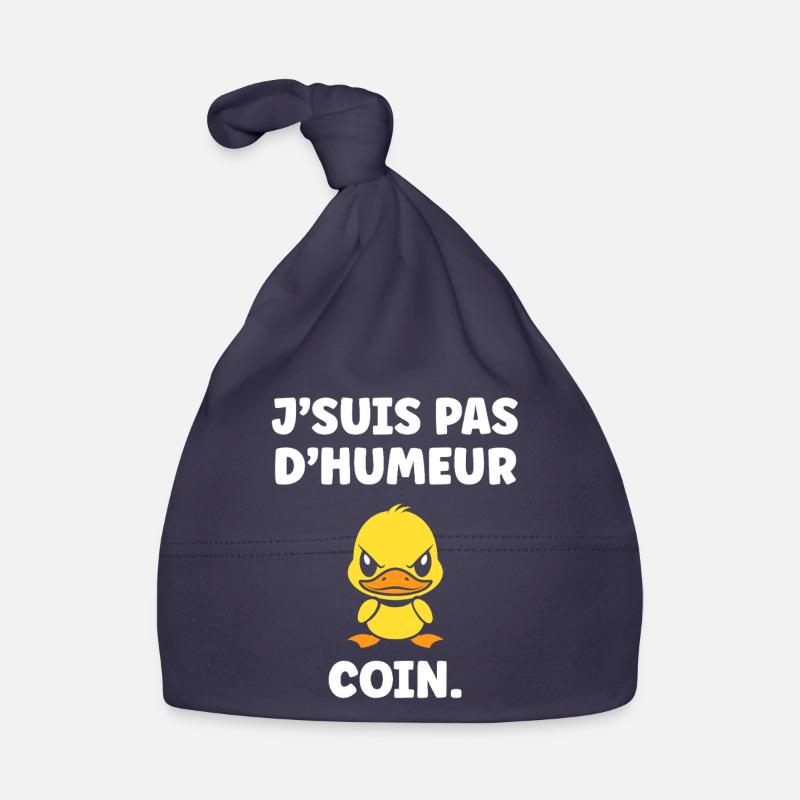J'SUIS PAS D'HUMEUR COIN - Bonnet bio Bébé - marine