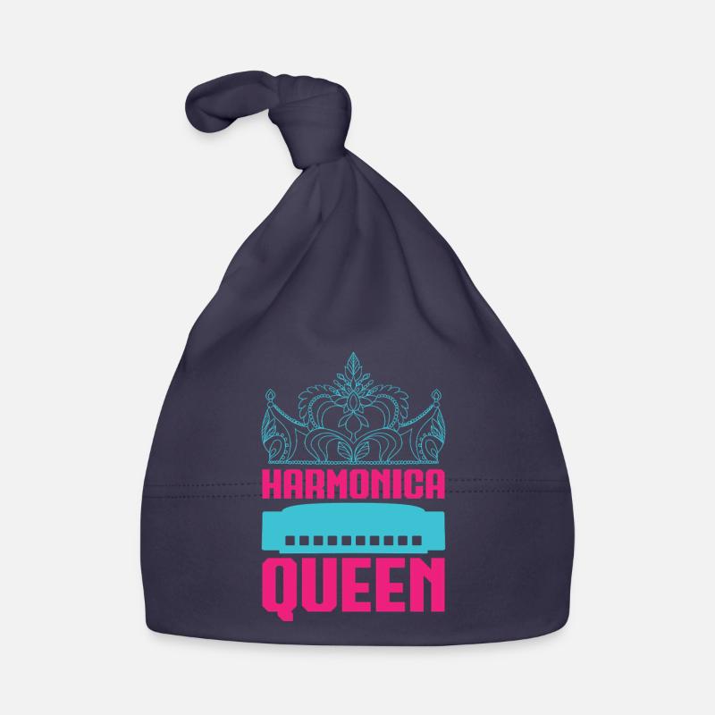 Funny Harmonica Player Queen Harmonica Organic Baby Cap