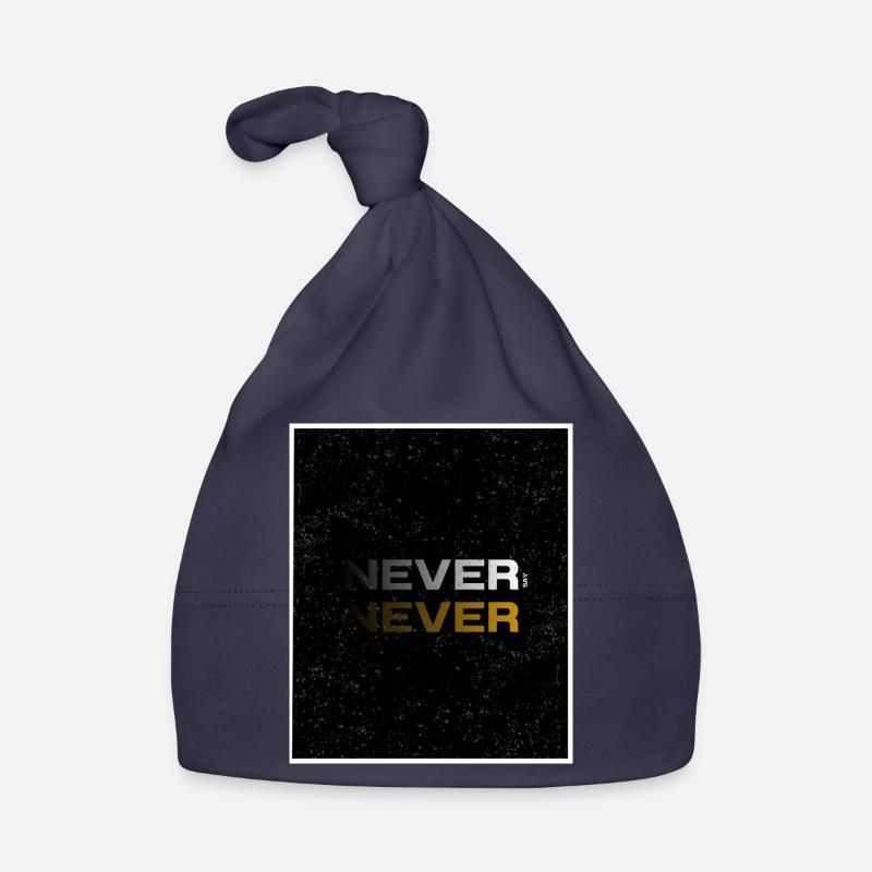 NEVER SAY NEVER – Minimal Statement Design - Baby Bio-Mütze - Navy