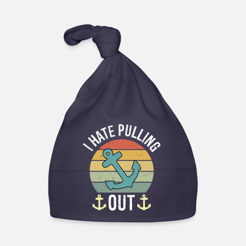 I hate pulling Out Retro boating Fishing boat  Baby Bio-Mütze