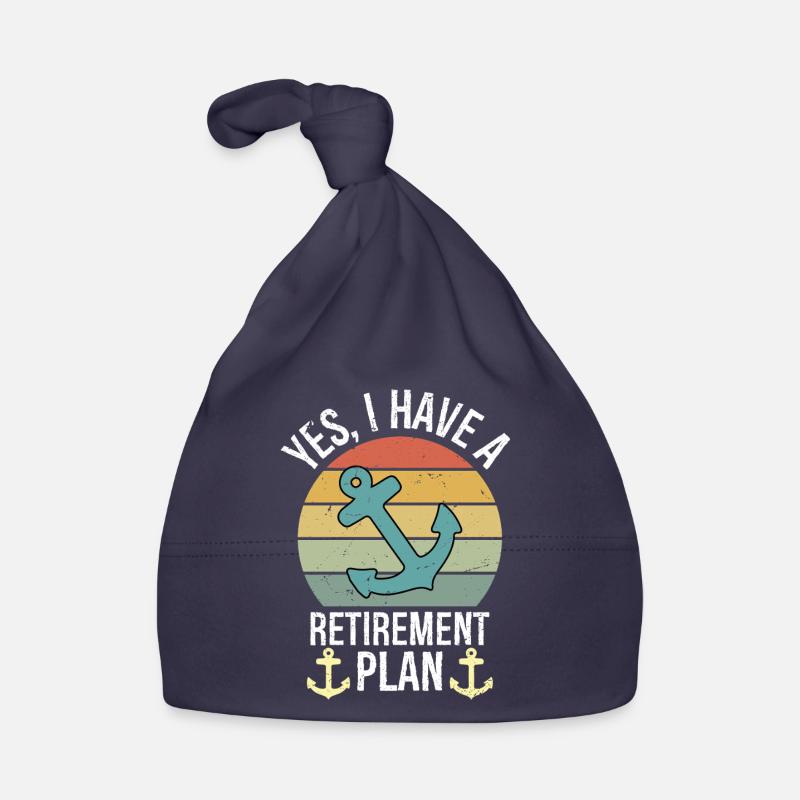Plain Sailing Boat Retirement Plan Gift Organic Baby Cap