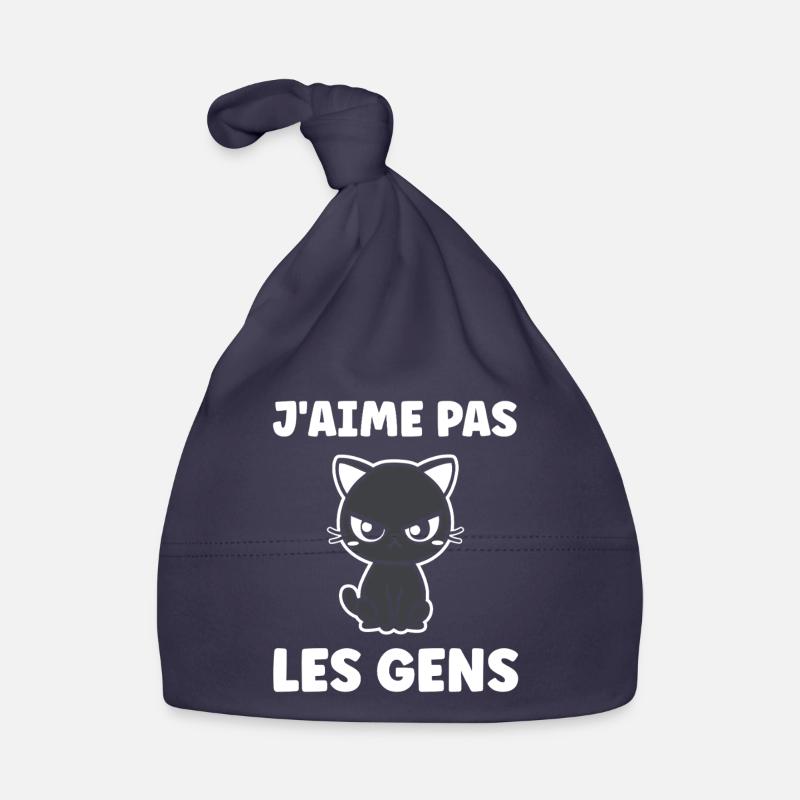 Chat grognon J'aime pas les gens Baby Bio-Mütze