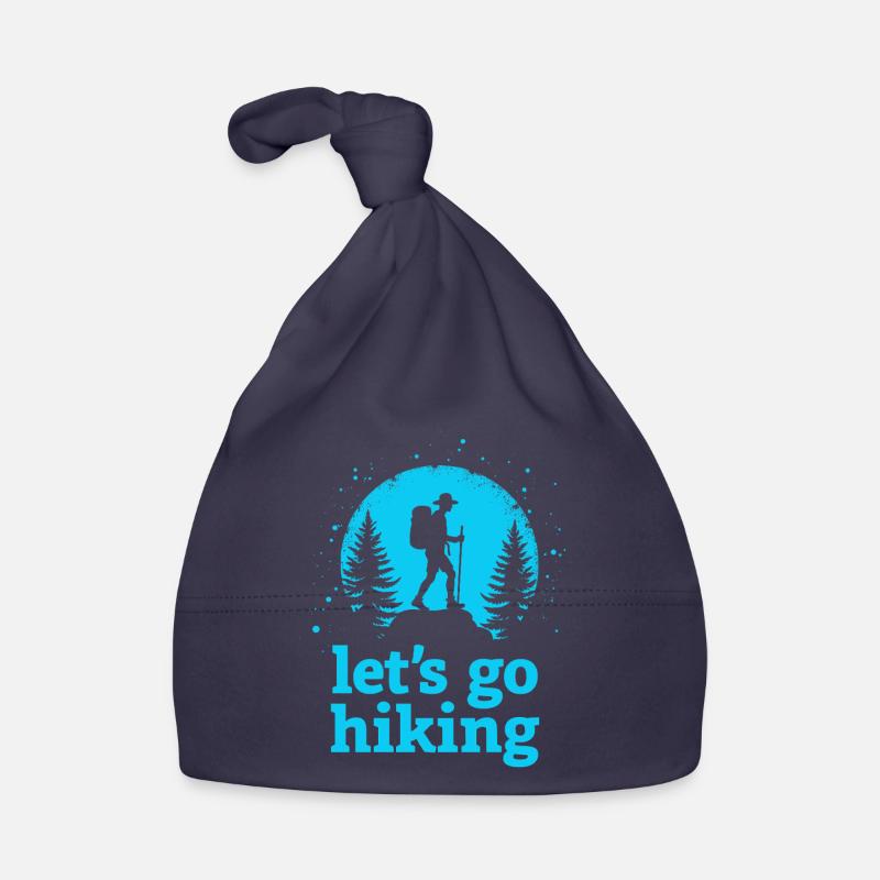Let's go hiking Bergsteiger Wanderer Silhouette Baby Bio-Mütze