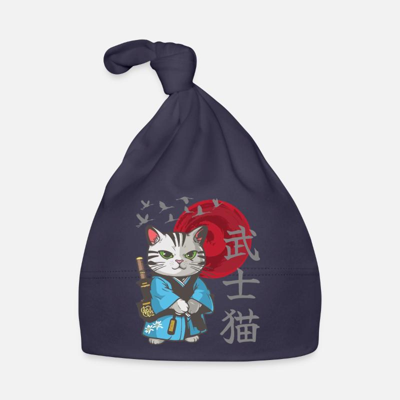 Cat Anime Japanese Samurai Kitten Organic Baby Cap