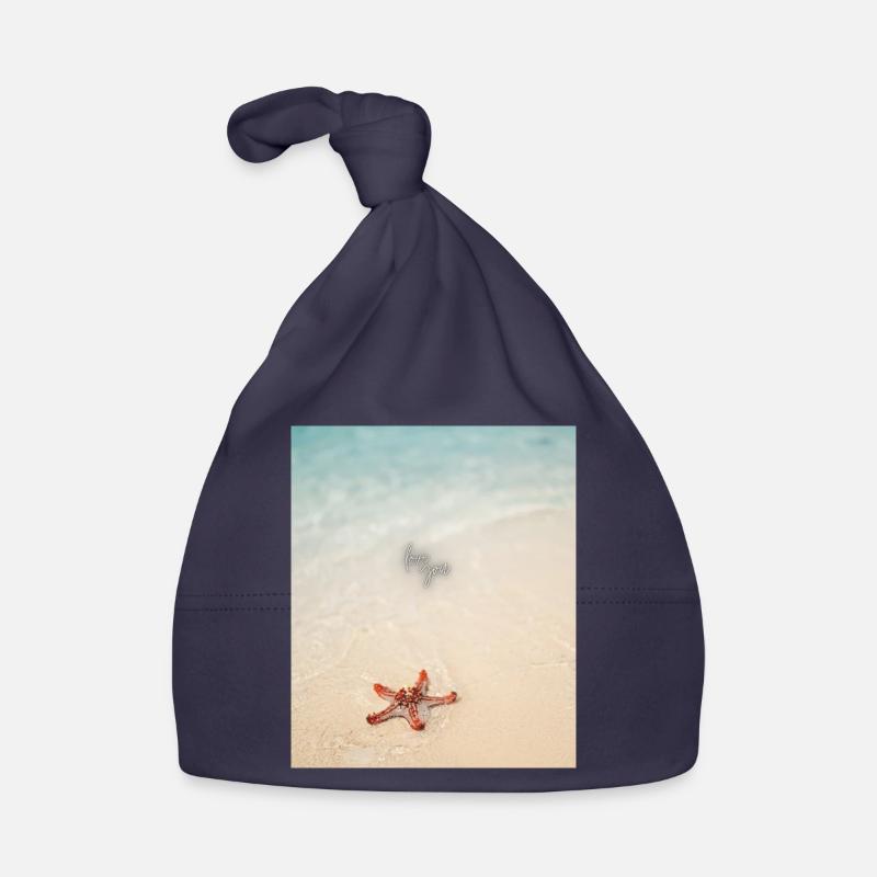 Love on the beach and starfish Organic Baby Cap