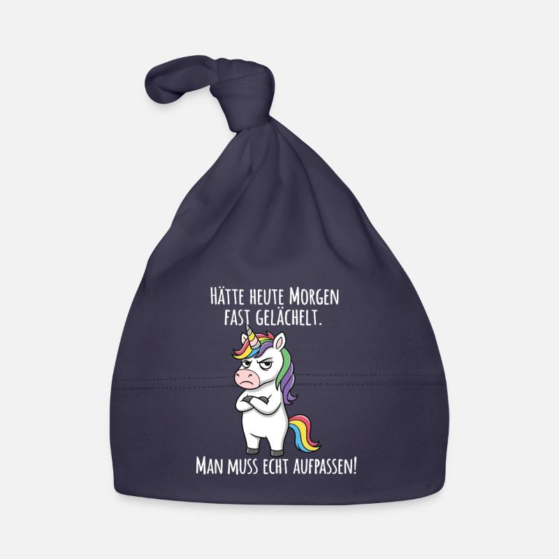 Almost Smiled – Grumpy Unicorn Morning Grouch Organic Baby Cap