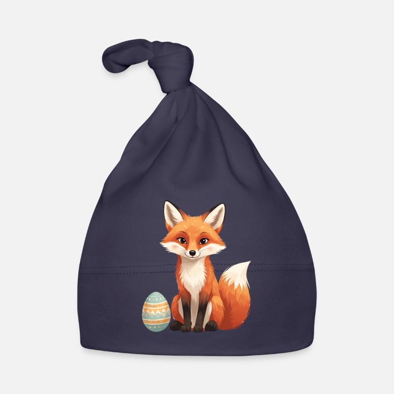Easter fox with soft style Organic Baby Cap