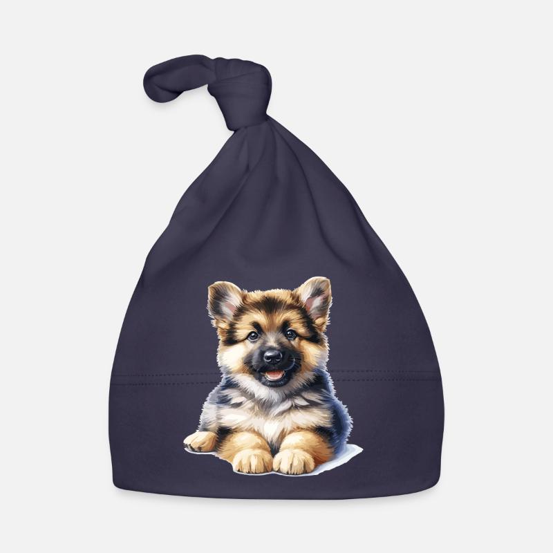Illustration de chiot câlin Bonnet bio Bébé