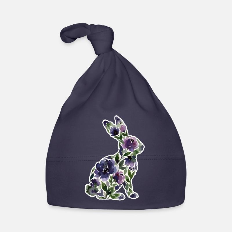 Fleurs en forme de lapin Bonnet bio Bébé