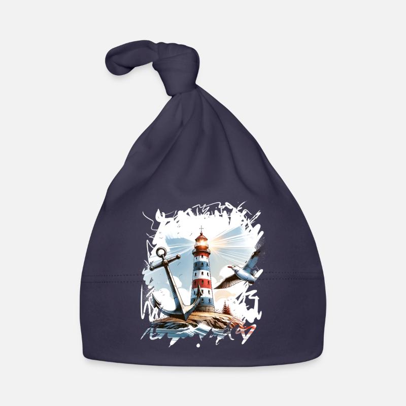 Leuchtturm Anker Möwe Baby Bio-Mütze