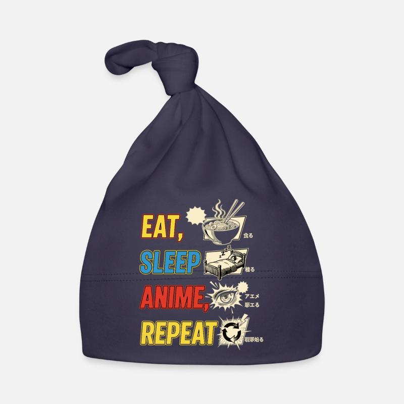 Eat Sleep Anime Repeat Baby Bio-Mütze