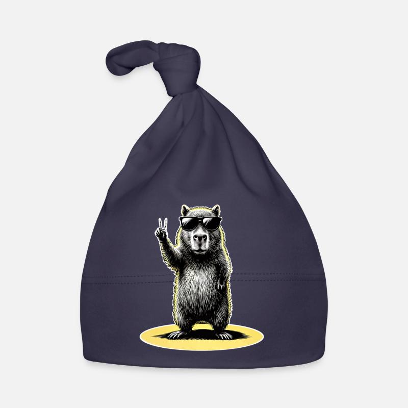 Capybara Peace Baby Bio-Mütze