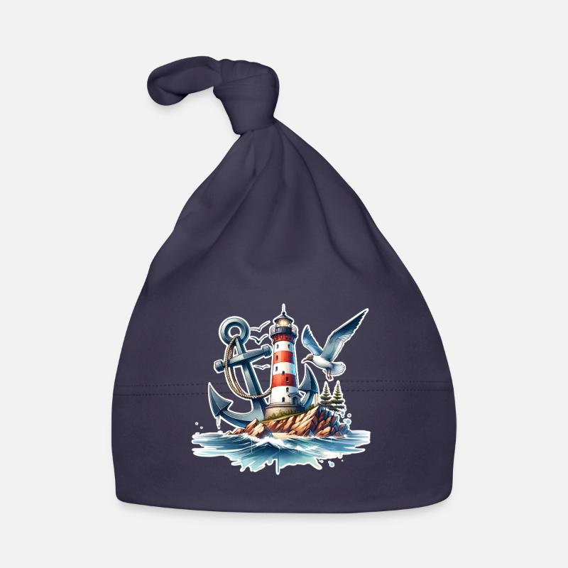 Leuchtturm Anker  Baby Bio-Mütze