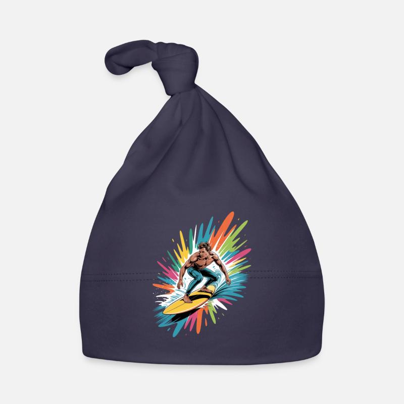 Bunter Surfer Wasserfarben Spritzer Graffiti Baby Bio-Mütze