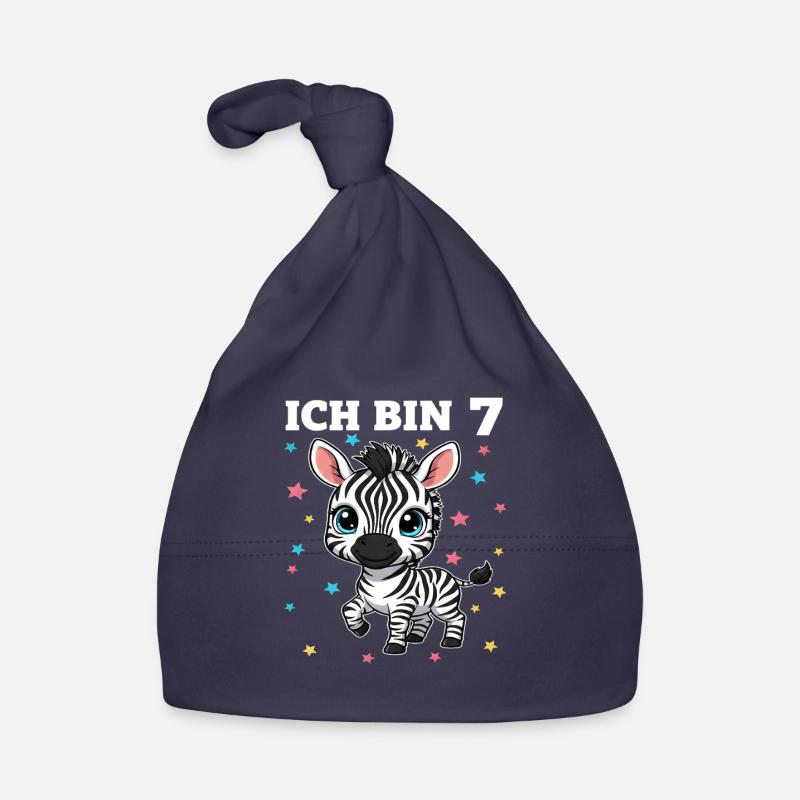 Ich bin 7 - Süßes Zebra zum 7. Geburtstag Baby Bio-Mütze