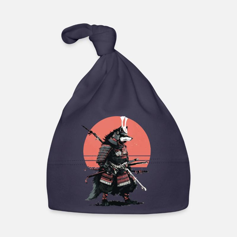 Wolf-Samurai der Morgendämmerung Baby Bio-Mütze