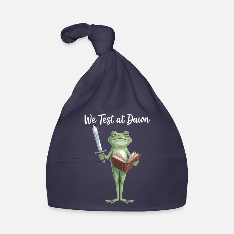 Frog Knight Reading Sword Organic Baby Cap