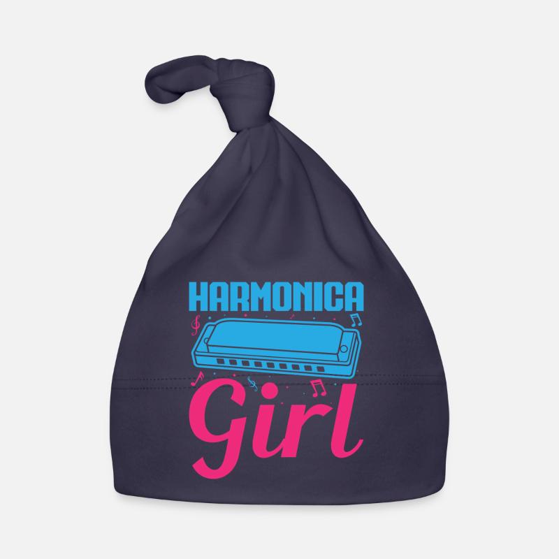 Funny Harmonica Player Girl Harmonica Baby Bio-Mütze