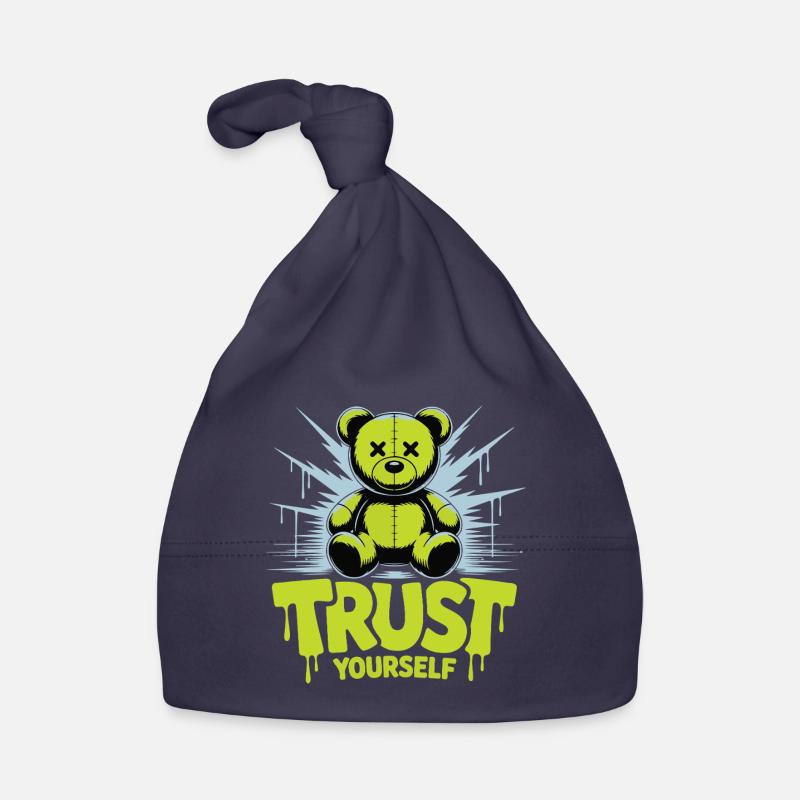 Trust Yourself Bear Graffiti Organic Baby Cap