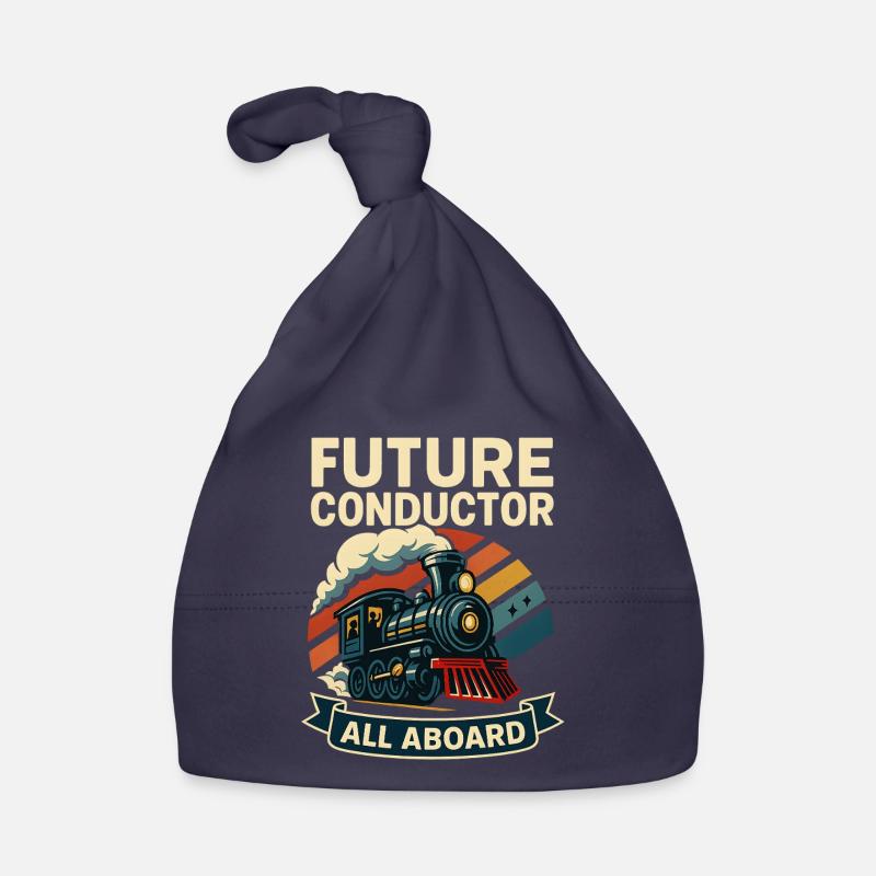 Future Conductor Train Organic Baby Cap