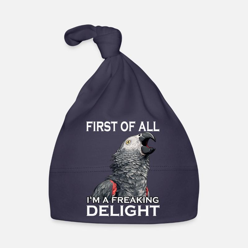 African Grey Parrot Bird Humor Naughty Parrot Sarcasm Organic Baby Cap