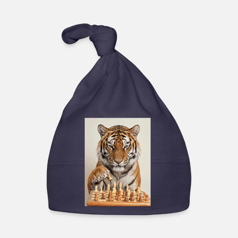 Tiger playing chess Organic Baby Cap