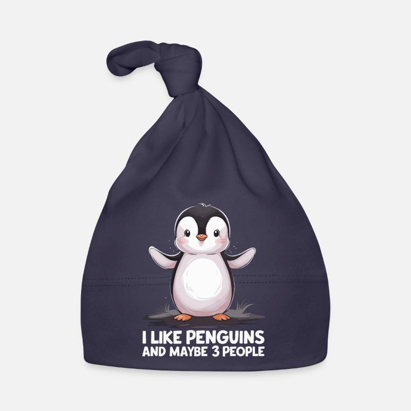 Funny Penguin Saying Print Organic Baby Cap