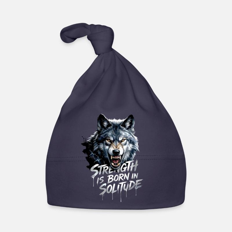 La force du loup naît dans la solitude Bonnet bio Bébé