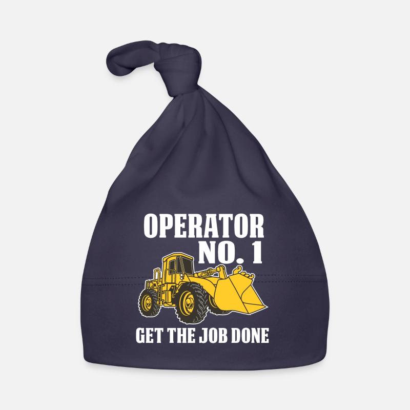 Excavator wheel loader construction site birthday christmas Organic Baby Cap