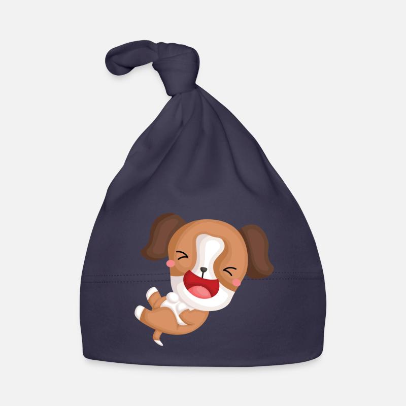 Chien mignon qui rit Bonnet bio Bébé