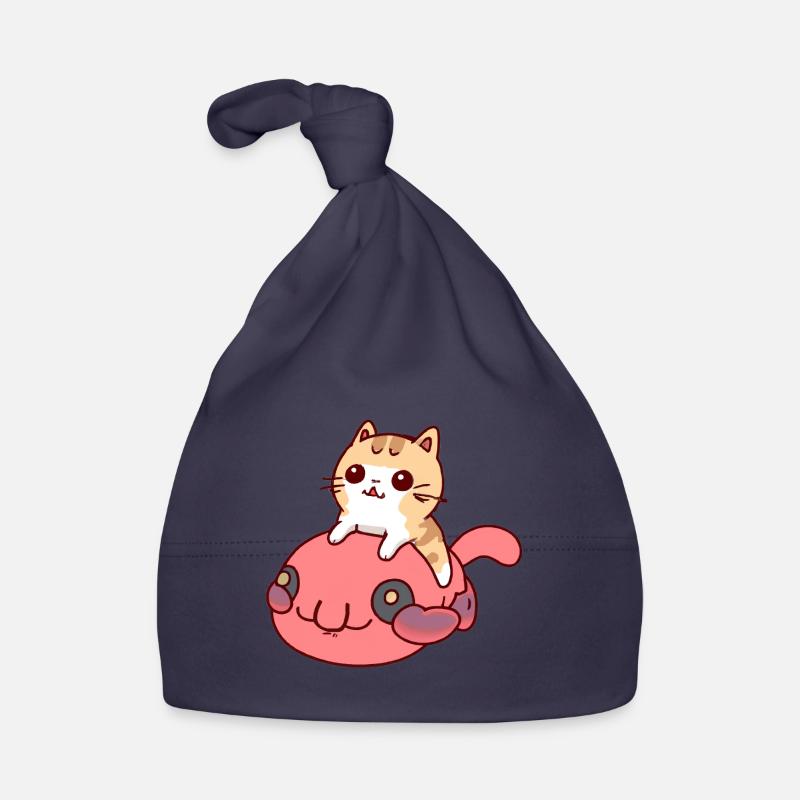 Un chat chevauche un poisson blob Bonnet bio Bébé