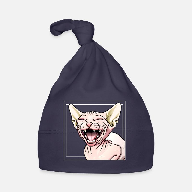 Le chat Sphynx rit Bonnet bio Bébé