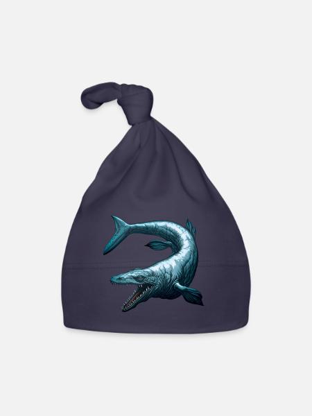 Mosasaur - Organic Baby Cap - navy - Front