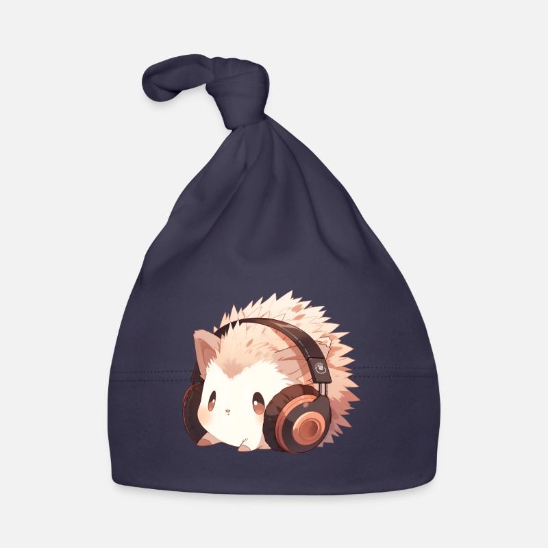 Hérisson mignon avec des écouteurs Bonnet bio Bébé