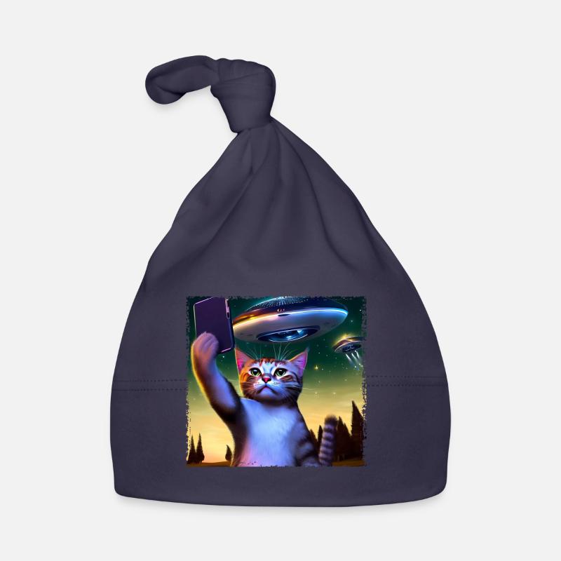 Cat selfie with UFO Organic Baby Cap
