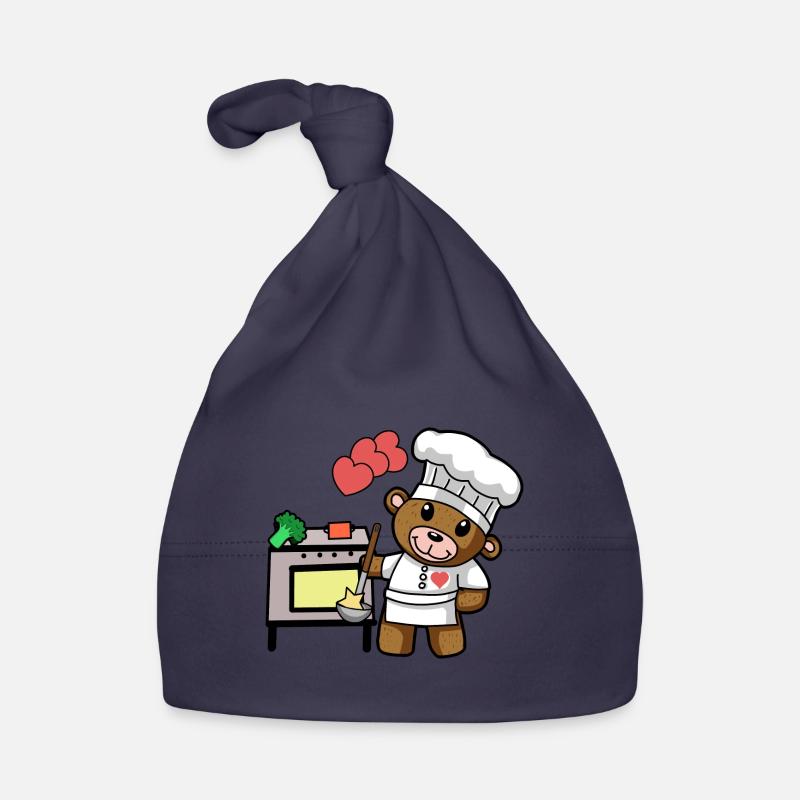 Teddy Bear Chef Cooking Culinary Arts Restaurant Kitchen Organic Baby Cap