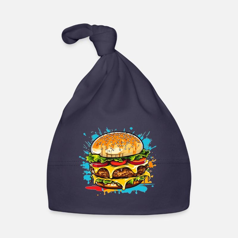 Cheeseburger Splash Organic Baby Cap