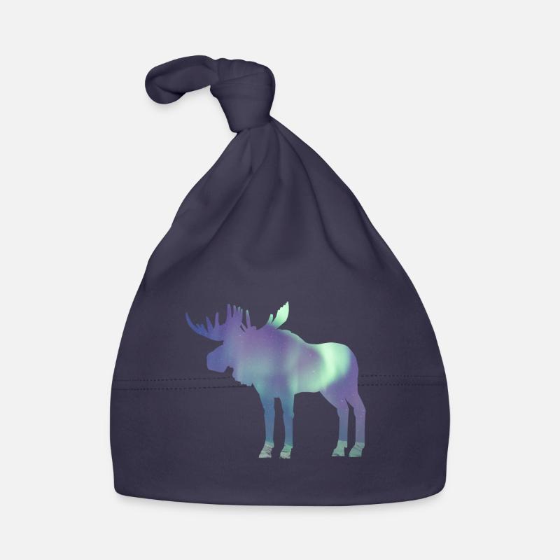 Elch Polarlicht Baby Bio-Mütze
