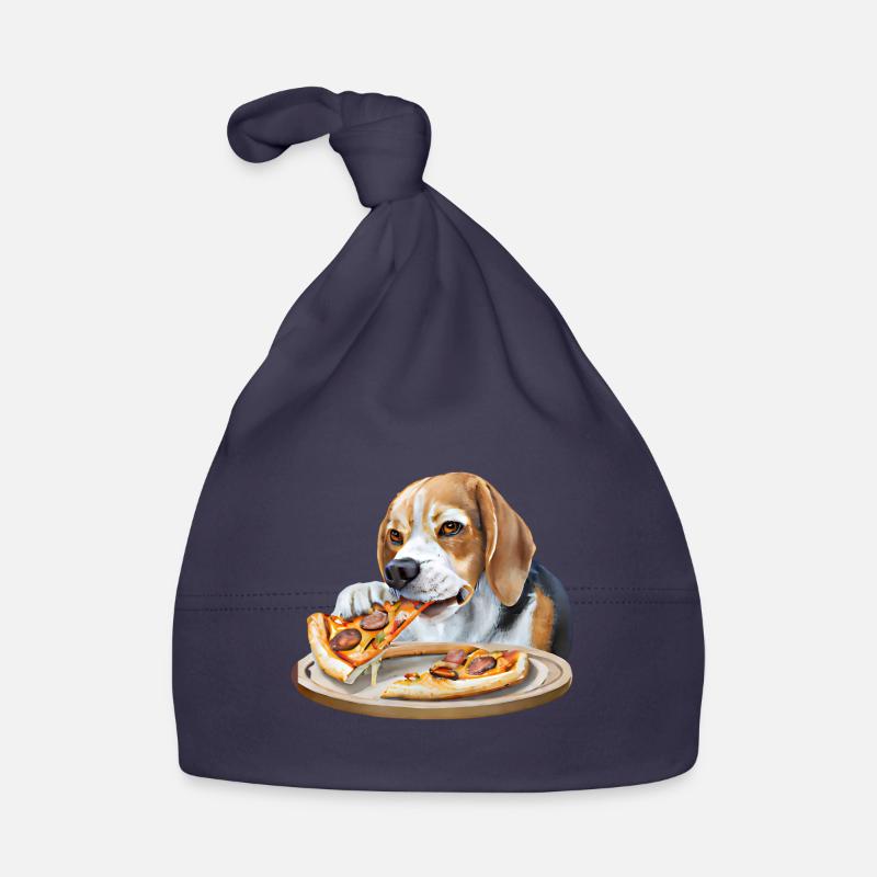 Pizza-liebender Beagle Baby Bio-Mütze