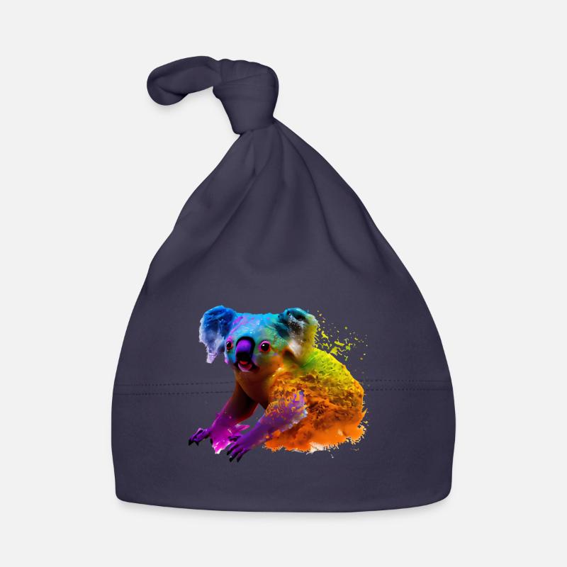 Koala dans l’explosion de couleurs Bonnet bio Bébé