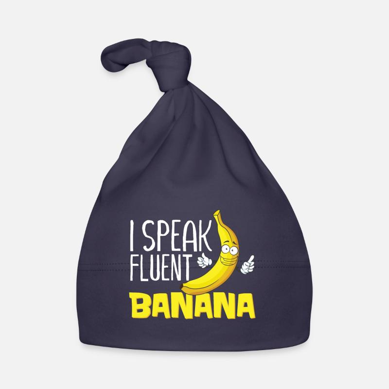 Je parle couramment la banane - Bonnet bio Bébé - marine