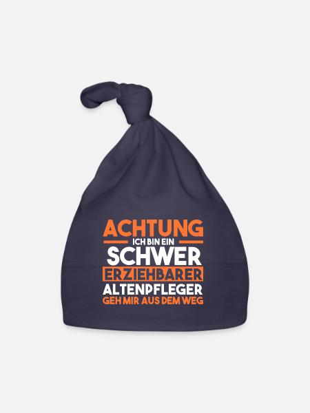 Pflege Pflegekraft Altenpfleger - Baby Bio-Mütze - Navy - Vorne