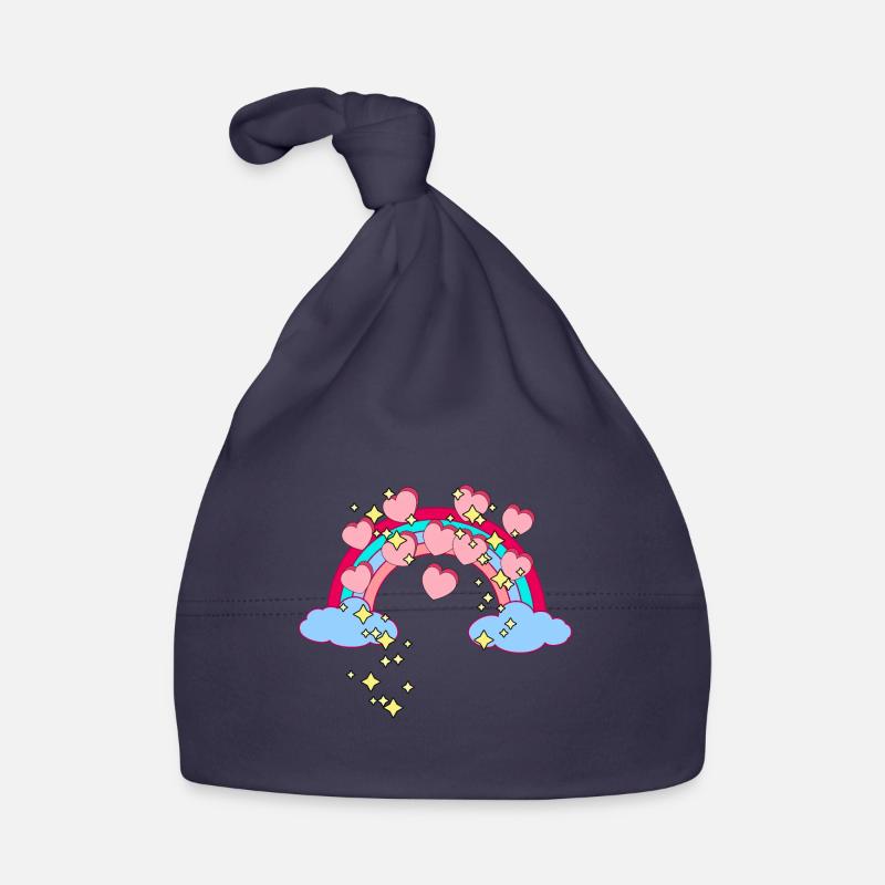 Magic Rainbow Stars Hearts Congratulations Organic Baby Cap