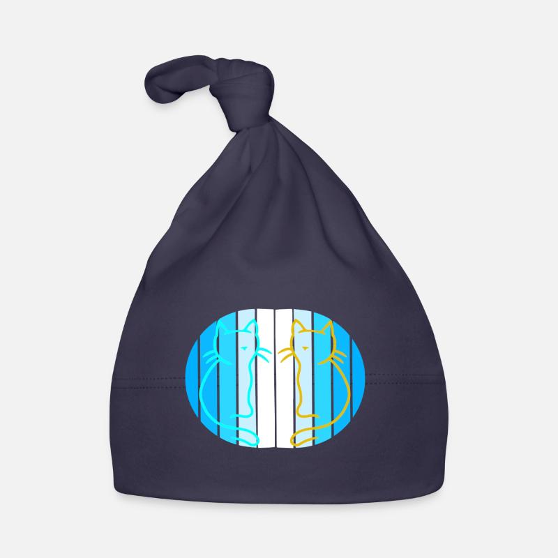 80er 90er Retroe Vintage Katzen maritim Baby Bio-Mütze