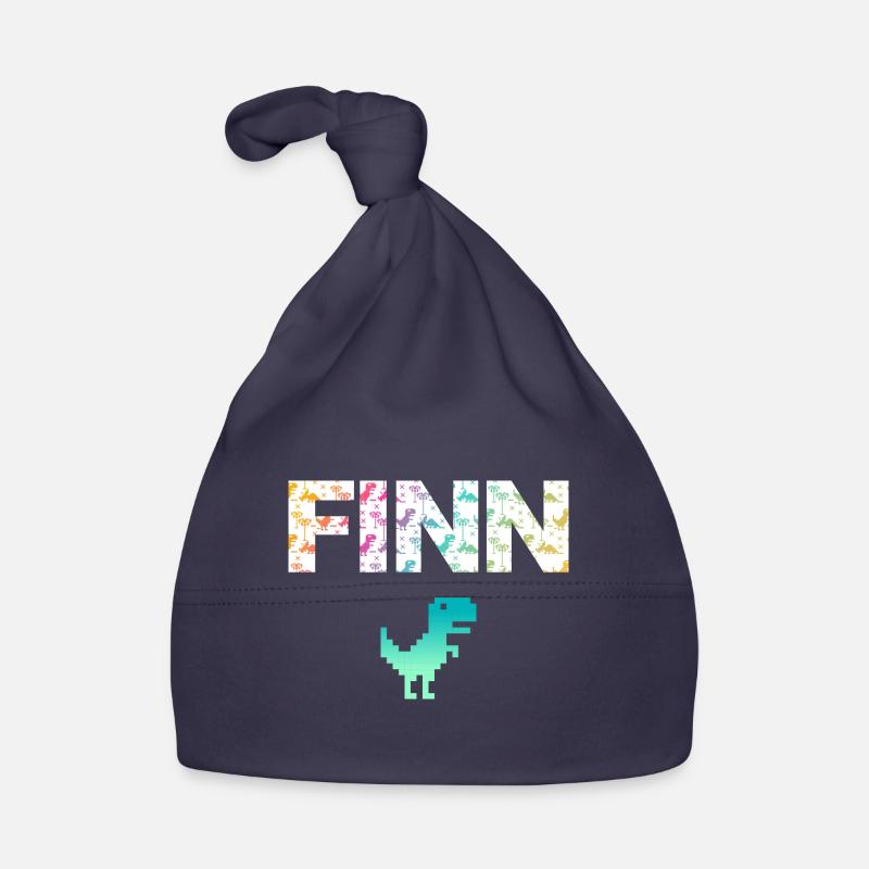 FINN - Beautiful boy name with dinosaur Organic Baby Cap