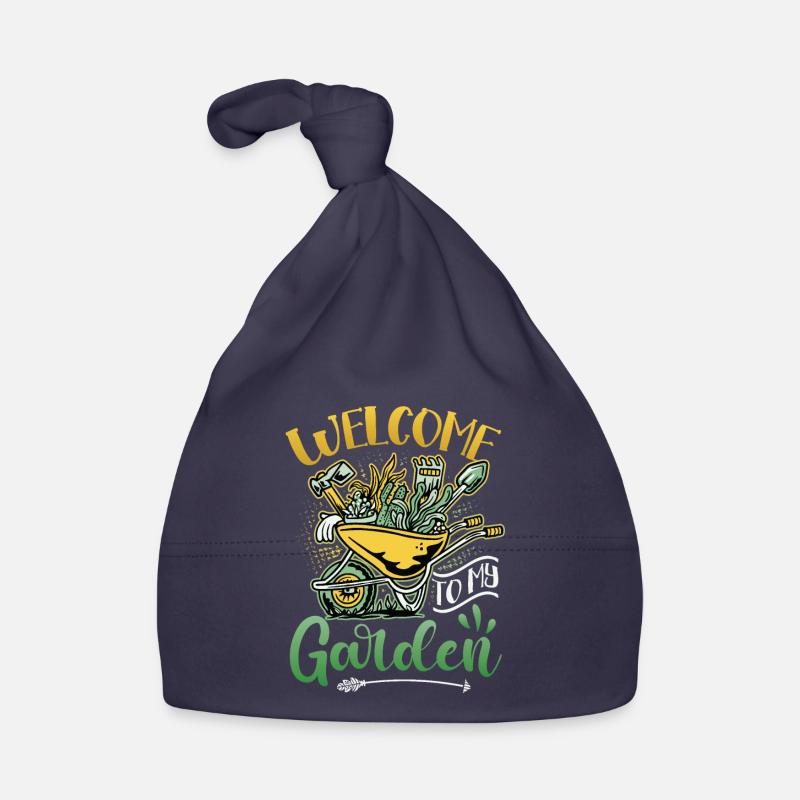 Bienvenue dans mon jardin - Jardinage - Bonnet bio Bébé - marine