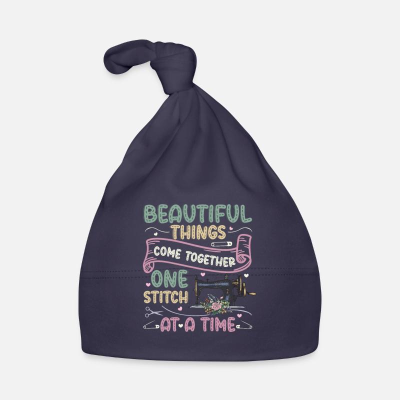 One stitch at a time, quilting, sewing. Organic Baby Cap