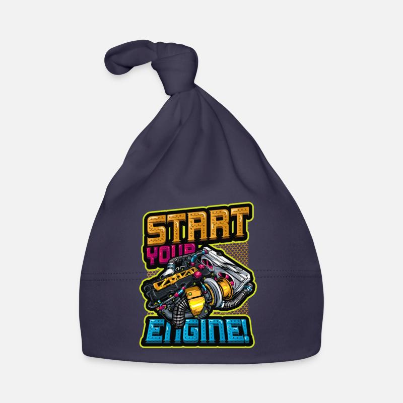 Start your engine car mechanic Organic Baby Cap