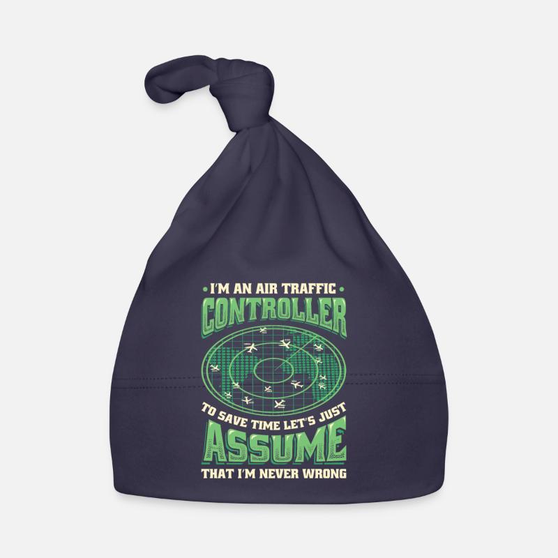Air traffic controller, radar flight control. Organic Baby Cap